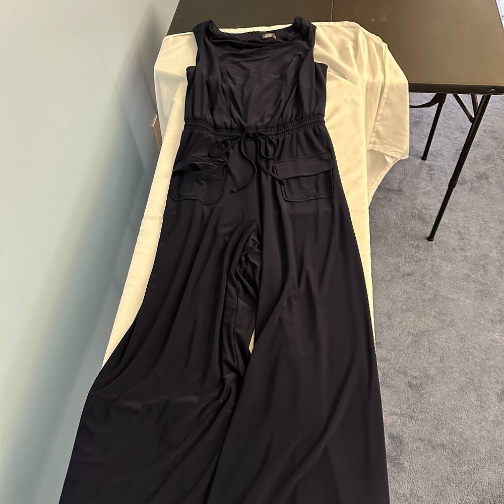 Vince Camuto navy wide leg jumpsuit